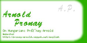 arnold pronay business card